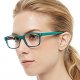 Fashion Couple Eyewear Frame Square Imitation Wood Grain Non-prescription Optical Eyeglasses