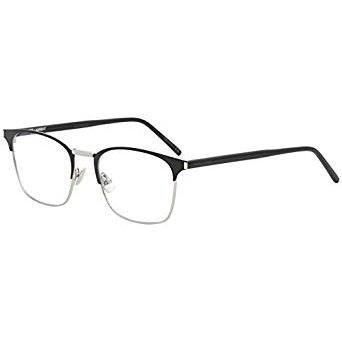 Black Silver Metal Square Eyeglasses 52mm
