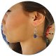 Purple stone elegant retro chic retro earrings small antique silver Statement